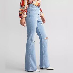 Levi’s 70’s high rise flare with holes